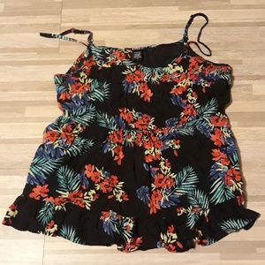 Torrid Tropical Challis Babydoll Tank Sz 0